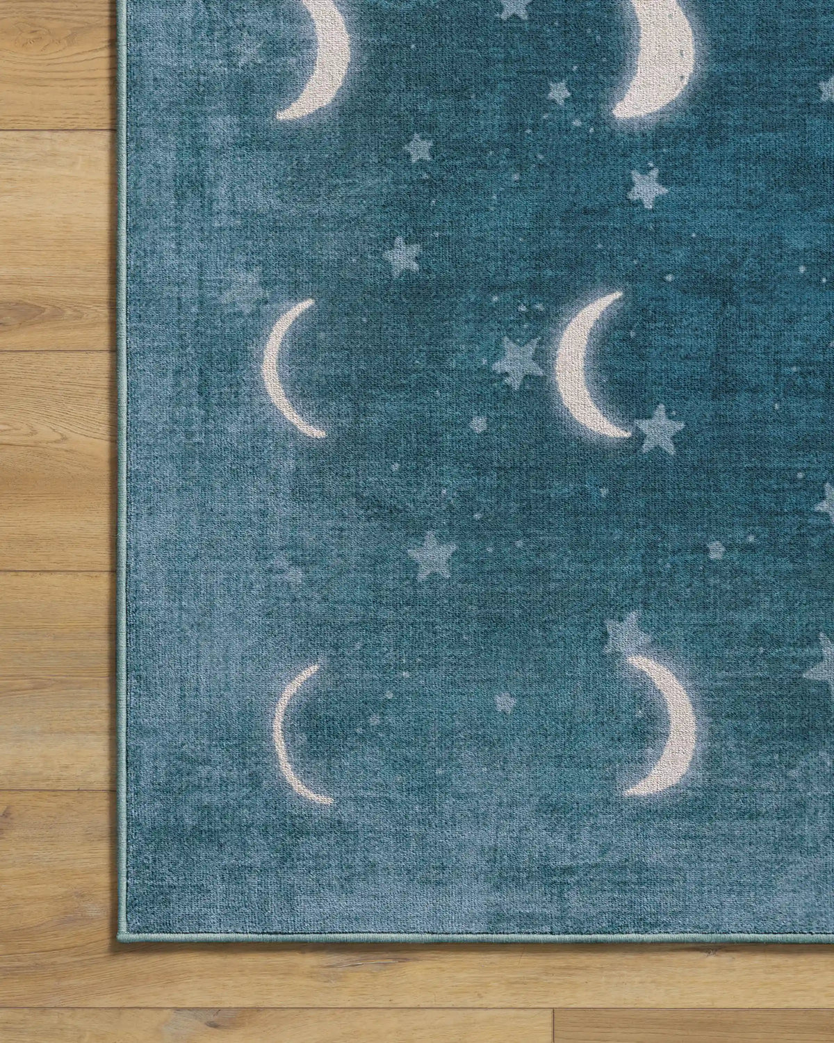 To The Moon And Back Soft Teal Rug by Humberto Leon