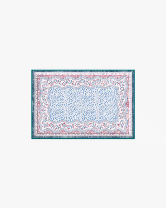 Wendy Animal Border Blue & Pink Rug by Humberto Leon