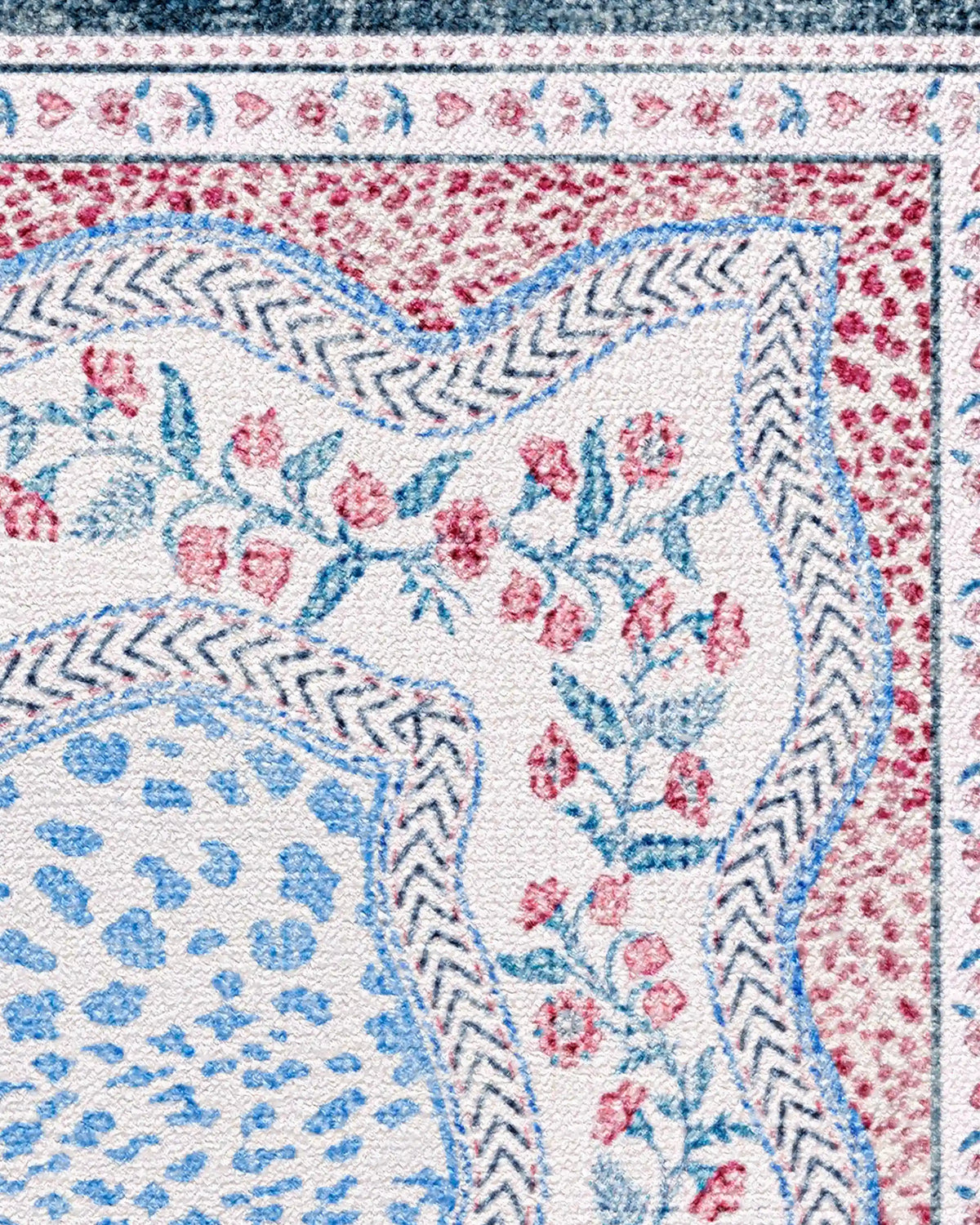 Wendy Animal Border Blue & Pink Rug by Humberto Leon