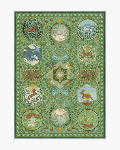 Woodland Wanderer Green Rug