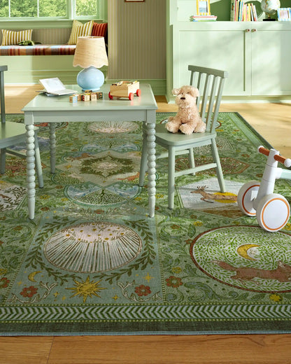 Woodland Wanderer Green Rug