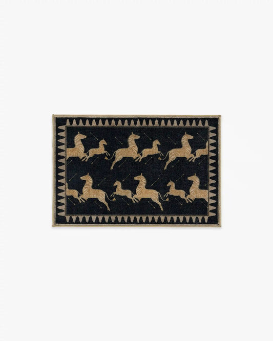 Zebras Black & Natural Rug by Scalamandré