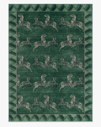 Zebras Green Rug by Scalamandré