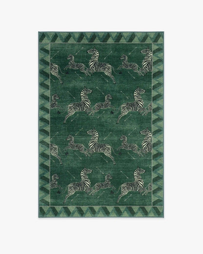 Zebras Green Rug by Scalamandré
