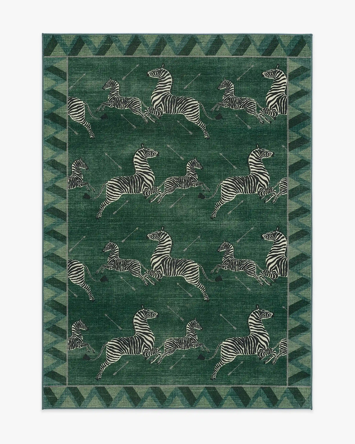 Zebras Green Rug by Scalamandré
