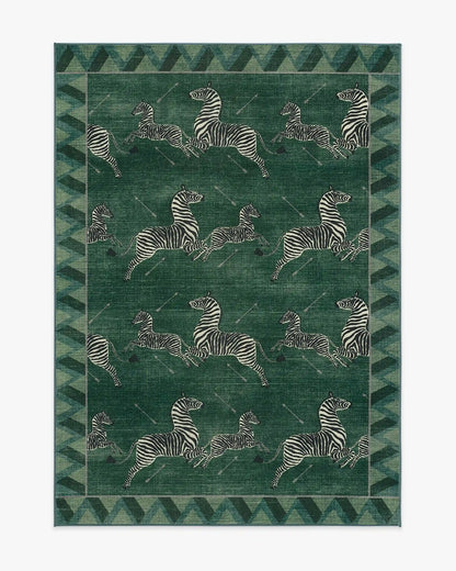 Zebras Green Rug by Scalamandré