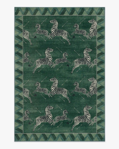 Zebras Green Rug by Scalamandré