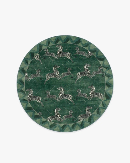 Zebras Green Rug by Scalamandré