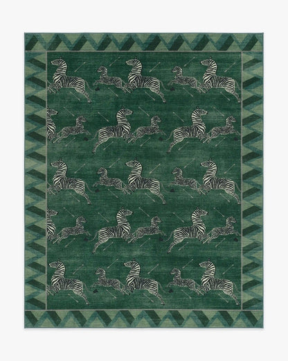 Zebras Green Rug by Scalamandré