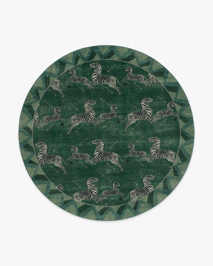 Zebras Green Rug by Scalamandré