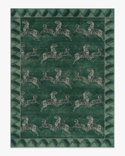 Zebras Green Rug by Scalamandré