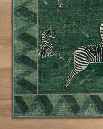 Zebras Green Rug by Scalamandré
